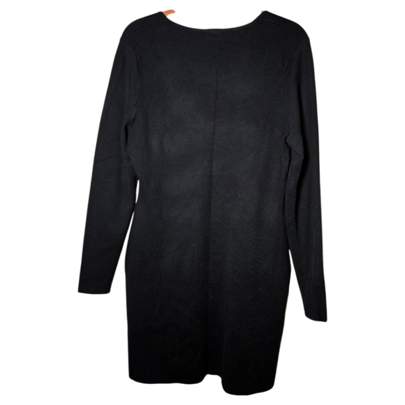 Abercrombie & Fitch BLACK Long-Sleeve Half-Zip Mini Sweater Dress Size XL NWT - Picture 6 of 8